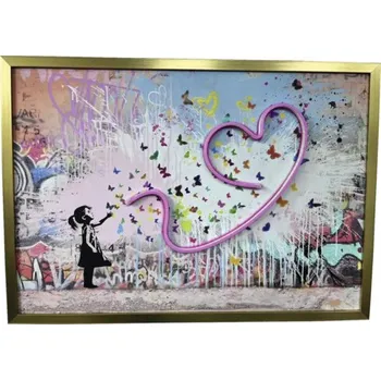 Obraz LED neonový obraz Girl Heart 50x70 cm