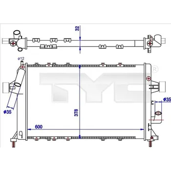 Chladič motoru Chladič, chlazení motoru TYC 725-0039-R