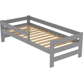 Dětská postel Postel KOUBA z masivu borovice 160x80 cm - ŠEDÁ + rošt ZDARMA