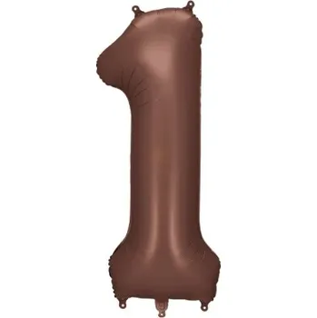 Foliová číslice Saténová hnědá, Mocha 1 - 86 cm
