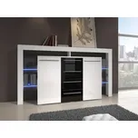 Kombinovaná komoda s LED osvětlením CLANE 1 - bílá / lesklá černá