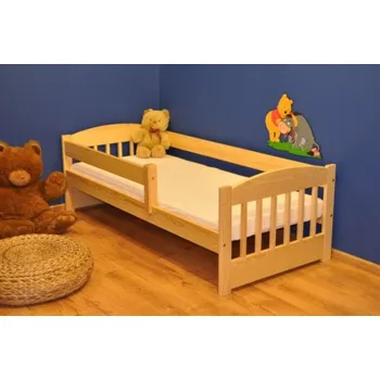 Dětská postel Postel Edík z masivu borovice 160x80 cm - PŘÍRODNÍ + rošt ZDARMA
