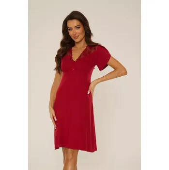 Dámská noční košile DÁMSKÁ KOŠILE LILIAN 754 BIG granát 3xl