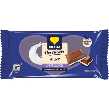 Čokoláda EDEKA Milky mléčná čokoláda s mléčnou krémovou náplní 90 g - originál z Německa