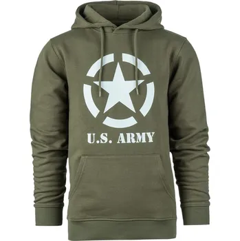 Pánská mikina Mikina s kapucí Fostex Allied Star - olivová, 3XL