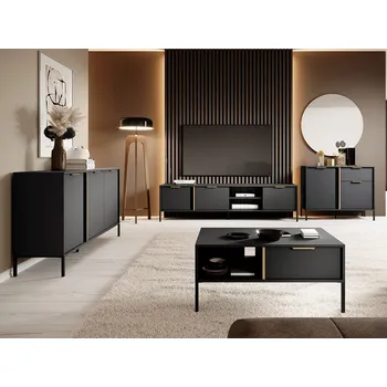 Obývací stěna Obývací sestava NUCOR 2 - antracitová / zlatá