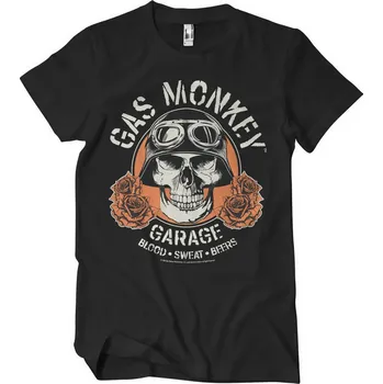 Pánské tričko Triko Gas Monkey Garage Skull - černé, S
