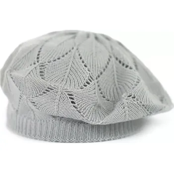 Čepice Dámský pletený baret Liliana Světle šedý