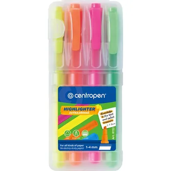 Zvýrazňovač Zvýrazňovač CENTROPEN 8722 FAX sada 4