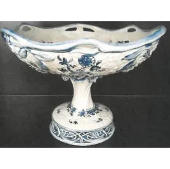 Cibulák Mísa secesní na noze 25 cm originální cibulákový porcelán Dubí, cibulový vzor