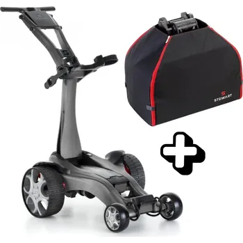 Golfový vozík Stewart Golf Stewart Q Follow Carbon 2025 elektrický vozík černý Kapacita baterie: na 36 jamek, Barva: Carbon + PŘÍSLUŠENSTVÍ ZDARMA