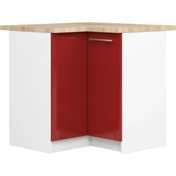 Kuchyňská skříňka Rohová kuchyňská skříňka 90x90 cm VERMINA - bílá / červená lesklá