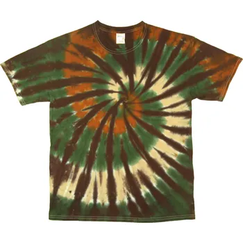 Pánské tričko Tričko unisex The Mountain batikované Swirl - hnědé-zelené, 5XL