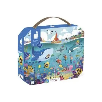 Puzzle Janod Puzzle v kufříku Svět pod vodou 100 ks, věk: 6+