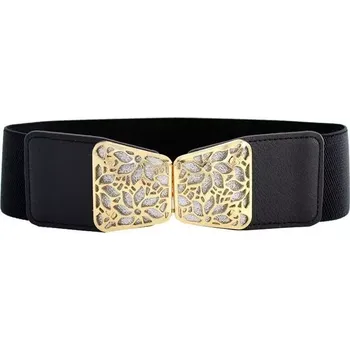 Opasek Dámský strečový pásek na šaty s přezkou Lebril Černý