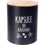 Orion Dóza na potraviny, plechová, černá, s bambusovým víkem, Kapsule SK