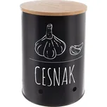 Orion Dóza na česnek, plech/bambus pr. 11 cm, BLACK SK
