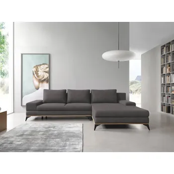 Sedací souprava Rohová rozkládací sedačka s úložným prostorem CAMAS - tmavá šedá, pravý roh