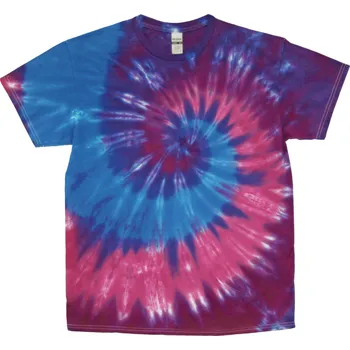 Pánské tričko Tričko unisex The Mountain batikované Swirl - modré-červené, 4XL