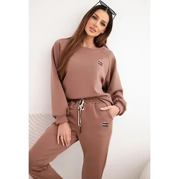 Kesi Dámská souprava z viskózy s mikinou a kalhotami Barva: Hnědá, Velikost: UNI
