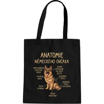 Žertovný předmět Anatomie německého ovčáka - taška s potiskem- Tričkový.cz