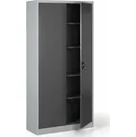 B2B Partner Kovová spisová skříň, demontovaná, 4 police, 950 x 1950 x 400 mm, tmavě šedá
