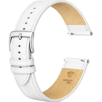 Příslušenství k chytrým hodinkám CARNEO PAY kožený 20mm white