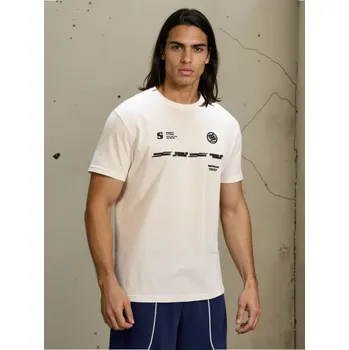 Sinsay - Bavlněné tričko s krátkým rukávem - krémová - 249HL-01X - 249HL-01X-L