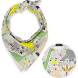 Dětský bavlněný šátek Sandra SA-564 Dinosauři a brontosauři na šedém 70 x 70 cm