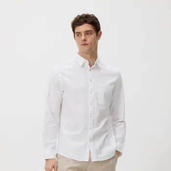 Pánská košile Reserved - Košile střihu regular s&nbsp;vysokým podílem lnu - bílá - 351HF-00X - 351HF-00X-L