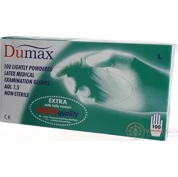 Pracovní rukavice Lalan DUMAX RUKAVICE latexové vyšetřovací nesterilní pudrované, velikost L; 100ks