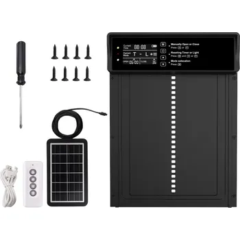 AUTOMATIC DOOR LCD DA265A Solar - automatické otevírání a zavírání kurníku s programátorem, napájení solárním panelem a nabíjecím akumulátorem