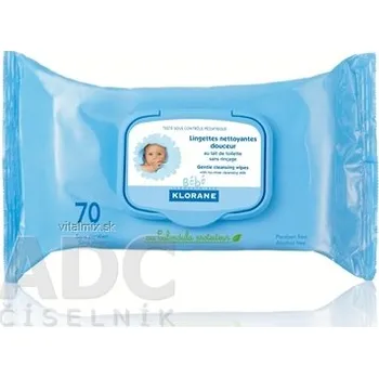 Drogerie KLORANE BEBE LINGETTES NETTOYANTES DOUCEUR jemné čistící ubrousky 70 ks