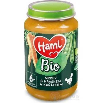 Dětská výživa NUTRICIA Hami příkrm BIO Mrkev s hráškem a kuřetem maso-zeleninový (od ukonč. 6. měsíce) 190 g