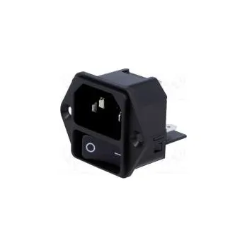 Elektrická zásuvka Konektor napájecí AC zásuvka vidlice 12A 250VAC IEC 60320