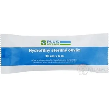 PLUS LÉKÁRNA Hydrofilní sterilní obvaz 10 cm x 5 m, 1 ks
