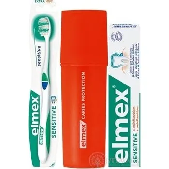 Zubní kartáček ELMEX SENSITIVE SADA zubní pasta 75 ml + zubní kartáček 1 ks + pouzdro,