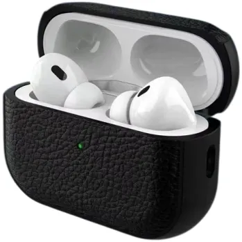 Příslušenství pro sluchátka Vysoce odolné kožené pouzdro pro Apple AirPods 3 Robustní ochrana proti nárazům Tlumení šoků Podpora bezdrátového a kabelového nabíjení černá