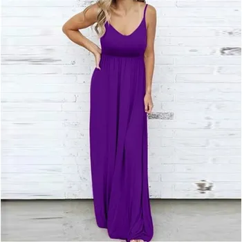 Dámské šaty Plážové šaty dlouhé fialová L