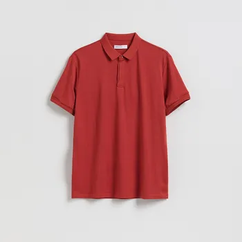 Reserved - Polo regular s příměsí hedvábí - oranžová - 602IM-22X - 602IM-22X-XL