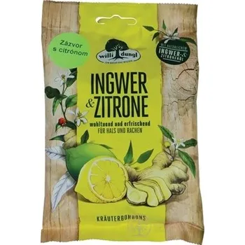 Bonbon Willi Dungl Ingwer & Zitrone, bez cukru, 65 g