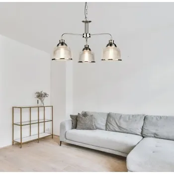 Searchlight 1683-3SS Závěsný lustr BISTRO SATIN, tříramenný