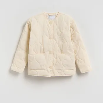 Dívčí bunda Reserved - Lehká bunda s výšivkou - krémová - 432HR-01X - 432HR-01X-128