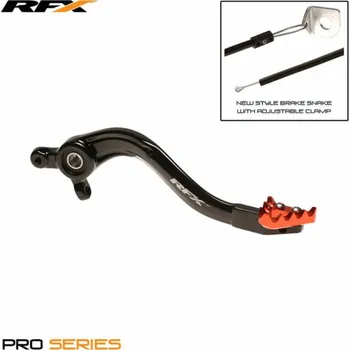 Nářadí na motocykly Páka zadní brzdy RFX Pro ST (tvrdě eloxovaná černá/oranžová) FXRB5050199OR