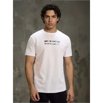 Sinsay - Bavlněné tričko s krátkým rukávem - bílá - 247HL-00X - 247HL-00X-XL