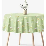 Velikonoční kulatý teflonový ubrus - Husy a kraslice Ø 160 cm