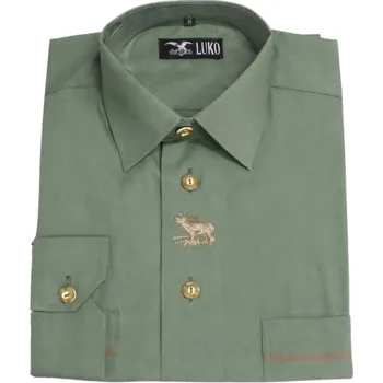 Pánská košile Luko Myslivecká košile s výšivkou jelena - dlouhý rukáv - Velikost 40