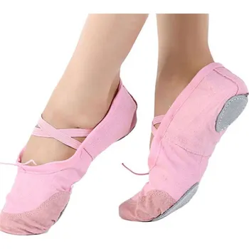 Dámské baleríny Plátěné taneční baletní boty růžová 36