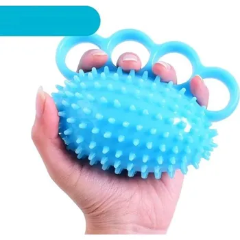 Silikonová masážní pomůcka pro ruce, 3 otvory, masážní body roller, protistresová pomůcka, 12 cm, 2,5 cm hroty, modrá modrá