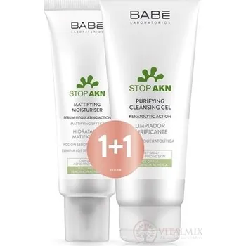 Kosmetická sada BABÉ AKNÉ Hydratační krém + Hloubkově čistící gel krém 50 ml + gel 200 ml (1+1),